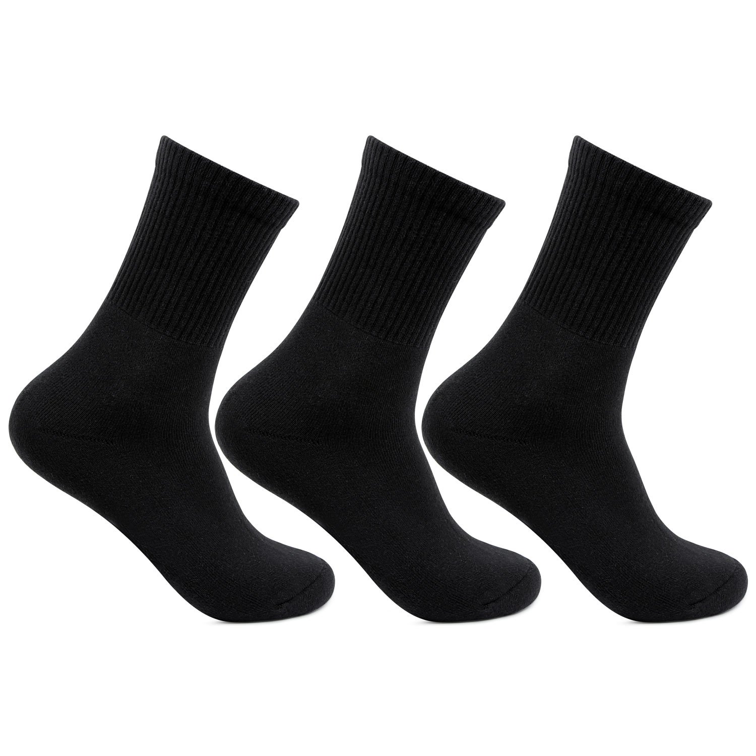 BonjourMen's Cushioned Black Joggers Quarter Ankle Sports Socks- Pack of 3, Free Size