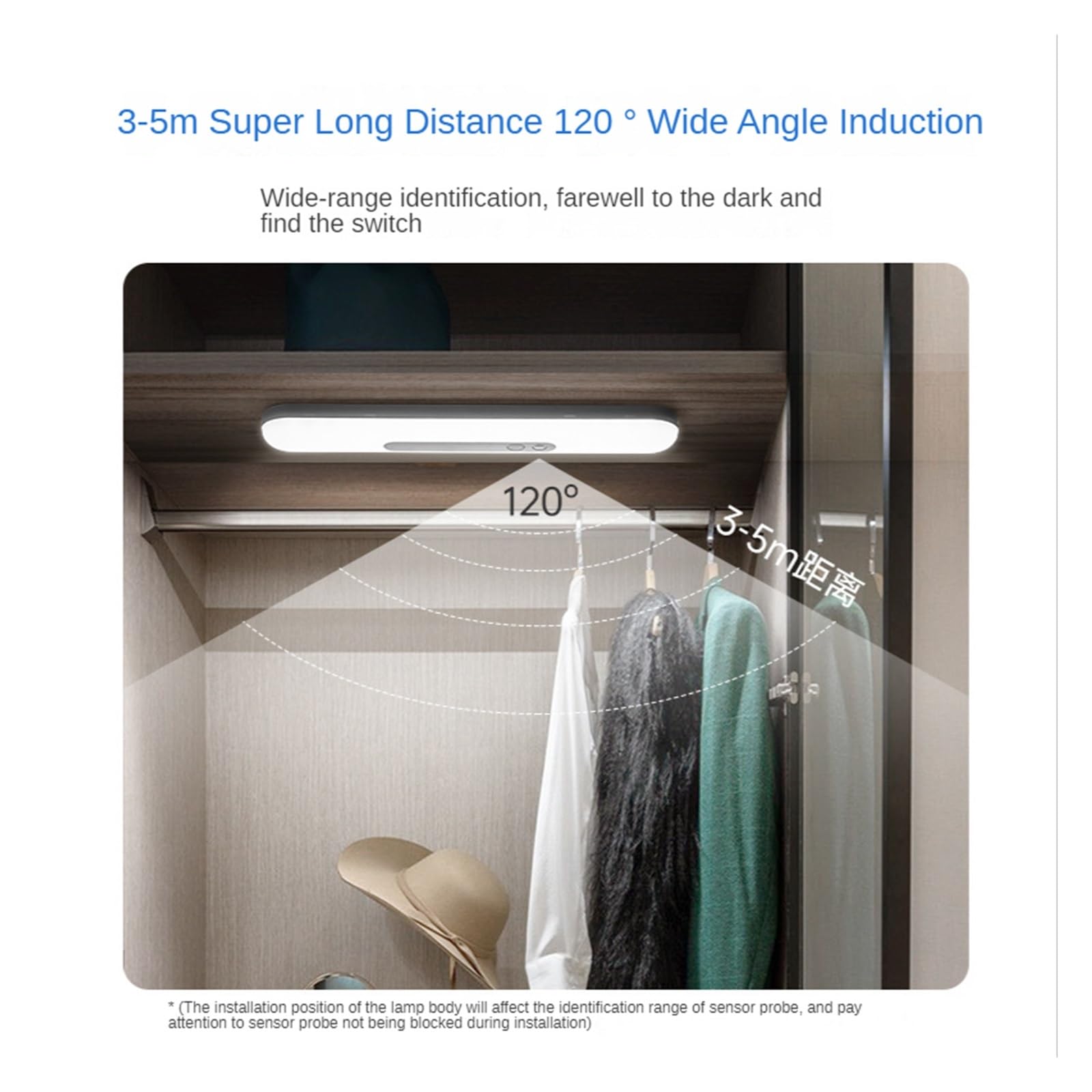 Luces Bajo Armario Luz LED Nocturna Con Sensor De Movimiento, Lámpara Magnética Automática Inteligente Inalámbrica, Recargable, For Armario Cocina Y(30cm,Warm Light)