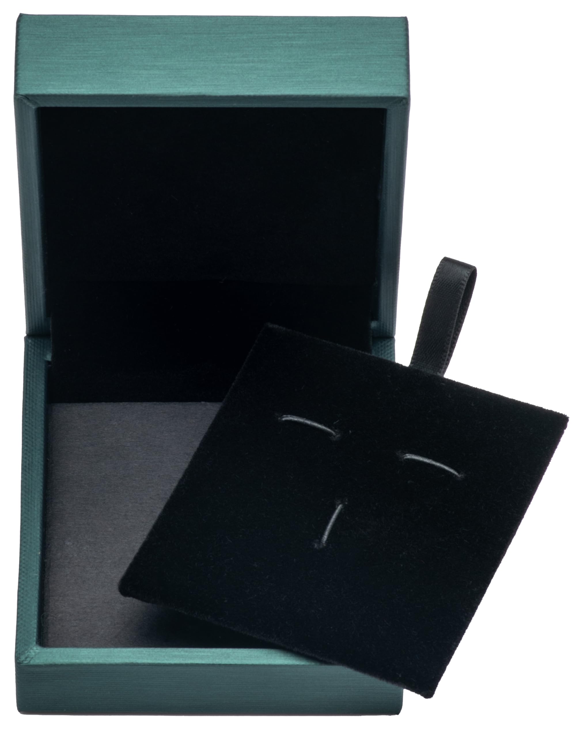 Caja para gemelos de piel sintética con clip para corbata, caja de regalo para joyas, color verde