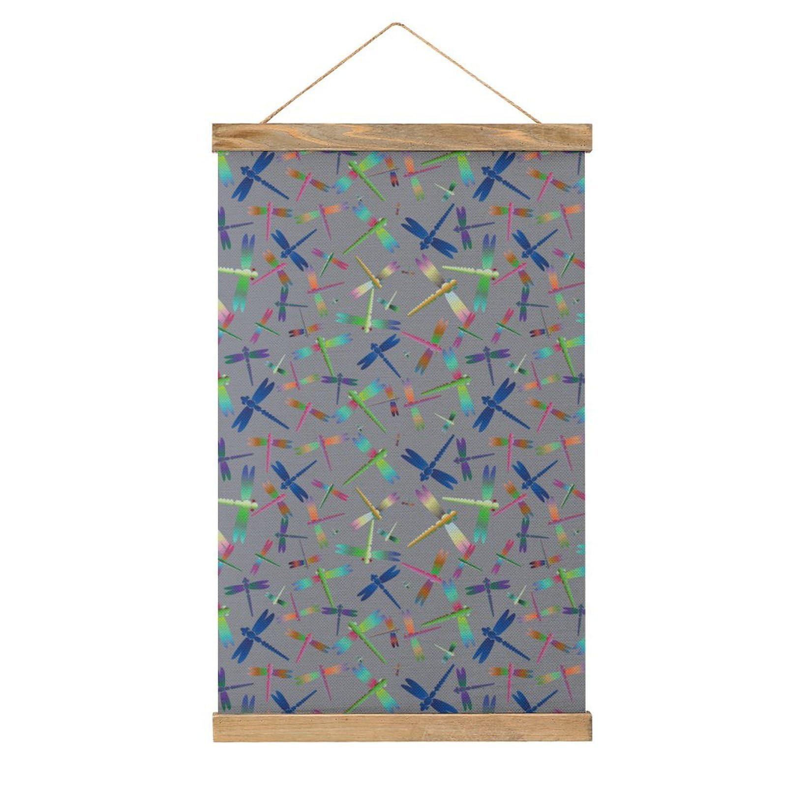 CGSBNGHA Colored Cute Dragonfly Wall Art Prints Linen Hanging Painting Scroll Paintings Pictures Decor for Home