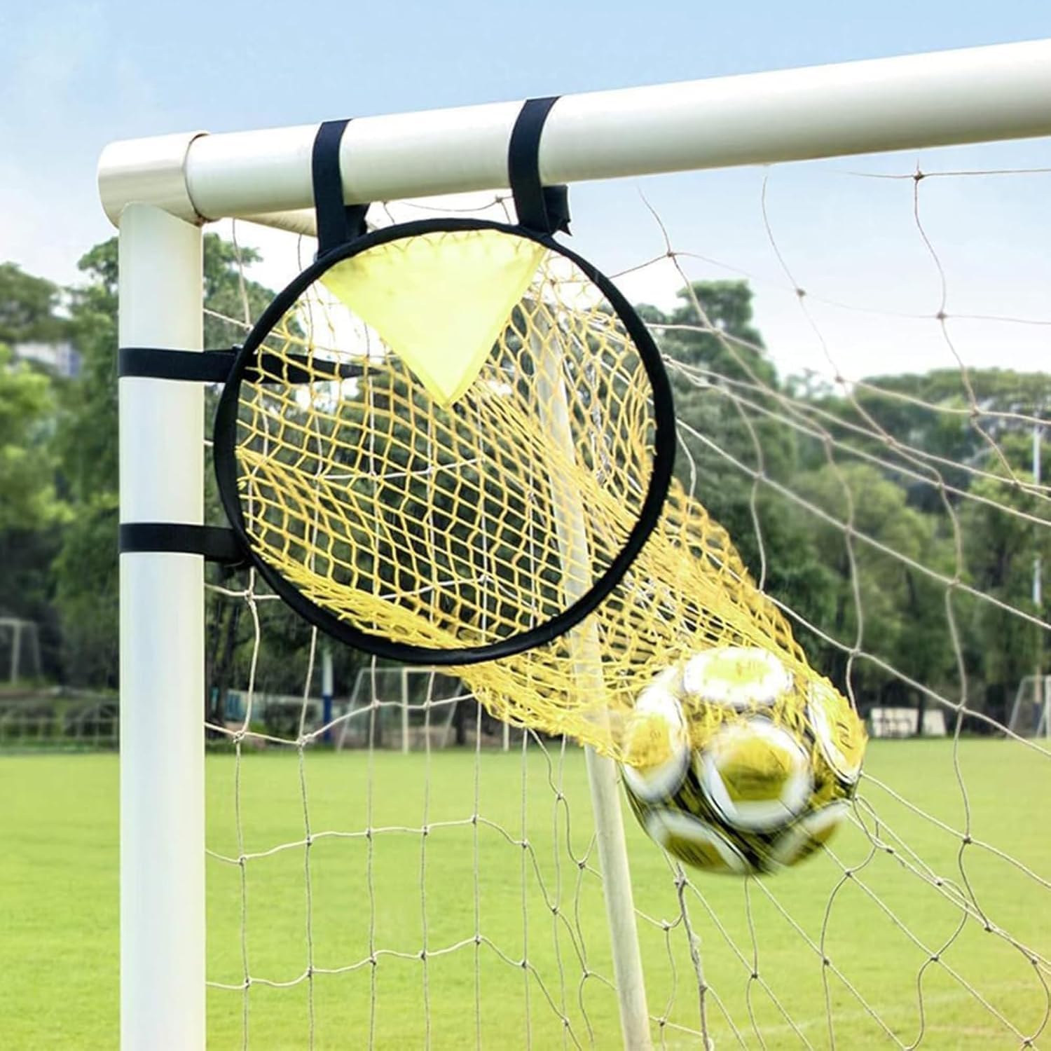 Rete da calcio pieghevole, confezione da 2, attrezzatura per allenamento da calcio, durevole e portatile, bersaglio per pratica di tiro, giochi in cortile, bambini e adulti (uso interno/esterno