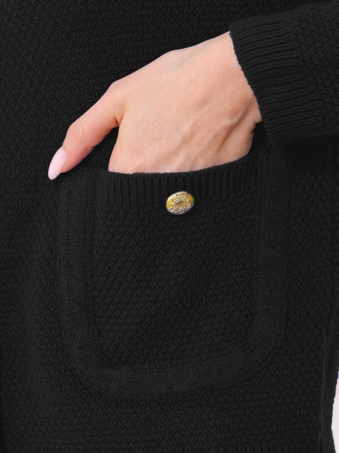 Allegra K Cardigan Sweaters for Women 2025 Fall Collarless Button Up Dressy Chunky Knit Cardigans - Image 5