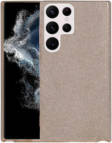 Zore Galaxy ile uyumlu S22 Ultra Kılıf Zore Shining Silikon Gold