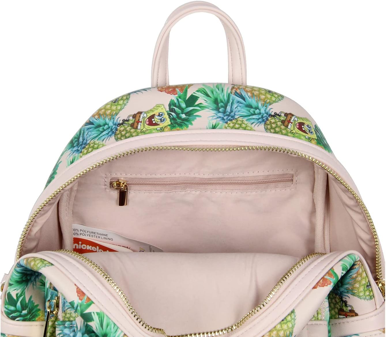 INTIMO Nickelodeon SpongeBob SquarePants Cartoon Pineapple Tossed Print Mini Backpack 10"
