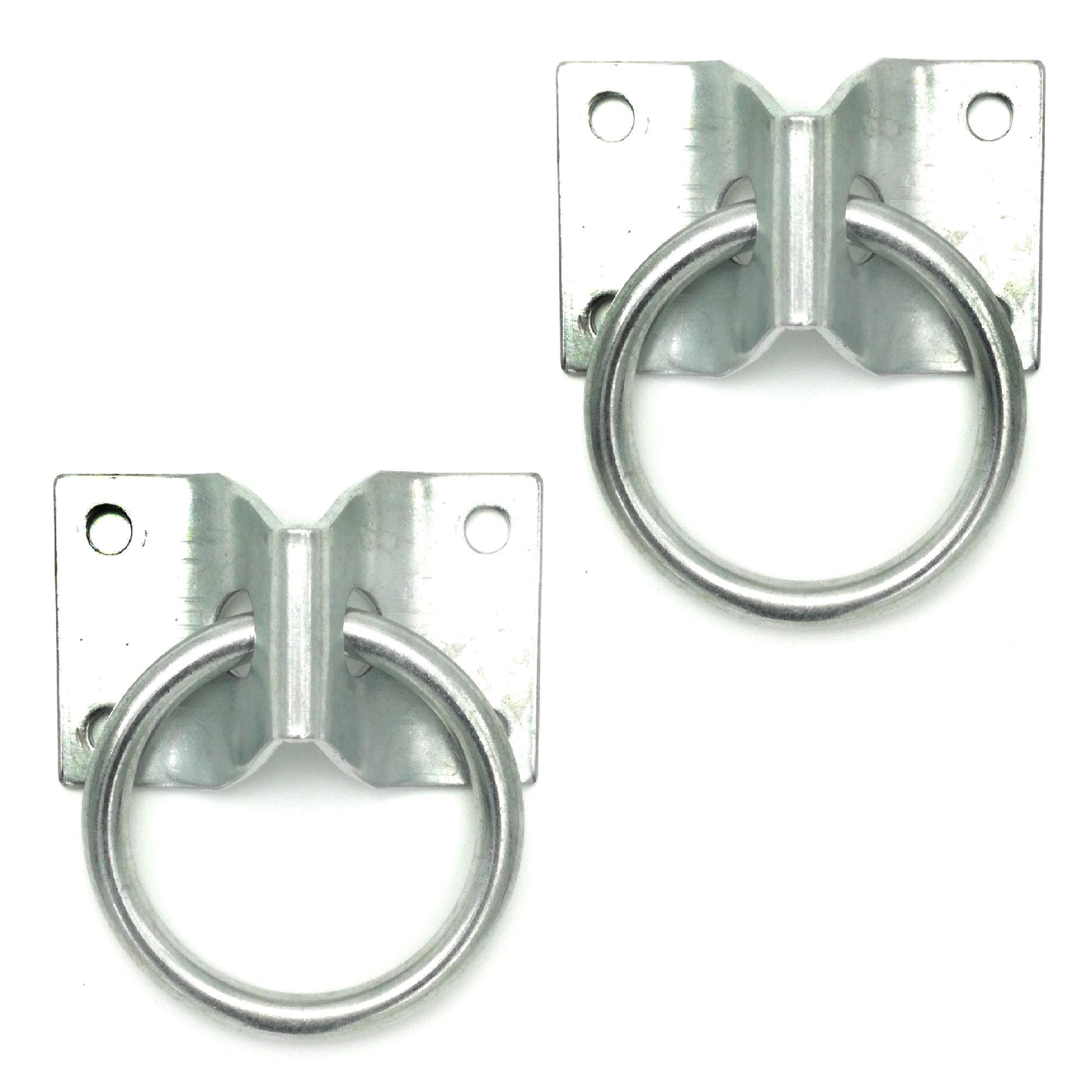 Will's Family Store 2 inch Cross Tie Rings Through Plate Zinc Plated Pack of 2