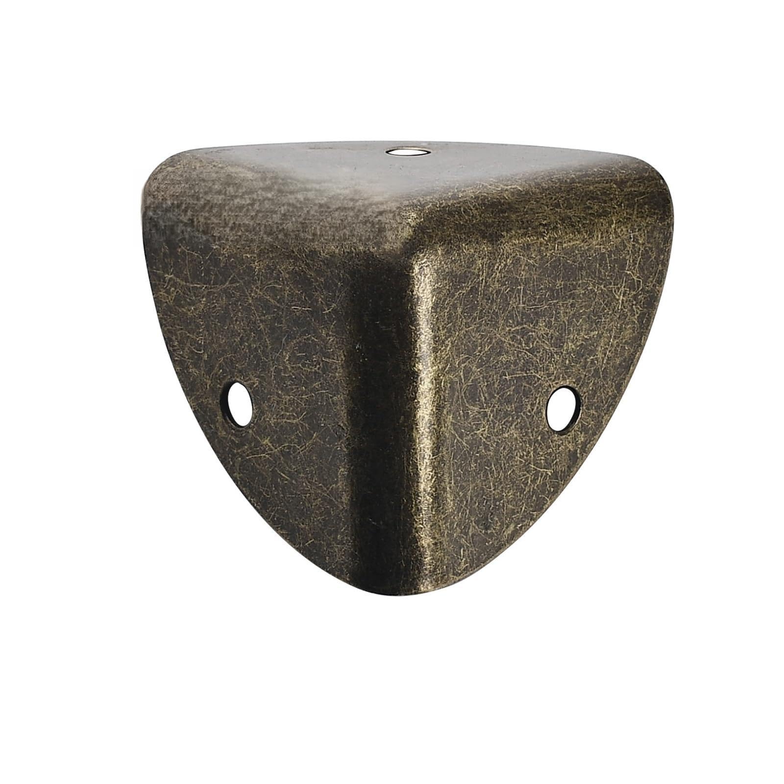 Corner Braces Brackets 12Pcs Round Triple Edge Metal Corner Guard Hardware for All Kinds of Wooden Box Protection(35mm-Bronze-12pcs)