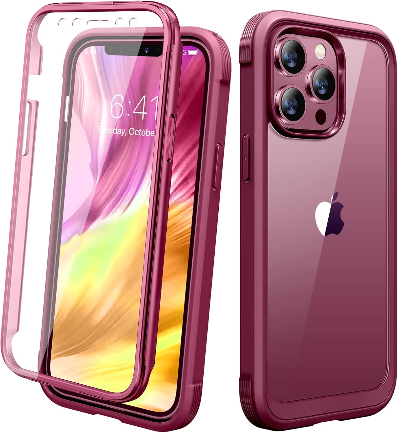 Miracase Designed for iPhone 12 Pro Max Case, Full Body Rugged Case with Built-in Touch Sensitive Anti-Scratch Screen Protector, Soft TPU Case Compatible with iPhone 12 Pro Max 6.7", Black