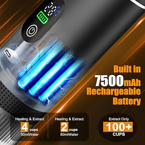 Miniatura 5 de Cafetera de café espresso portátil con batería para viajes, mini máquinas de café expreso para automóvil de 20 bar, cafetera eléctrica 3 en 1,