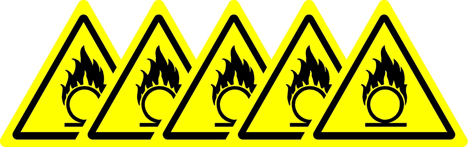 ISO Safety Label Sign - International Warning Oxidizing substance Symbol - Self adhesive sticker 50mm Diameter (PACK OF 5 STICKERS)