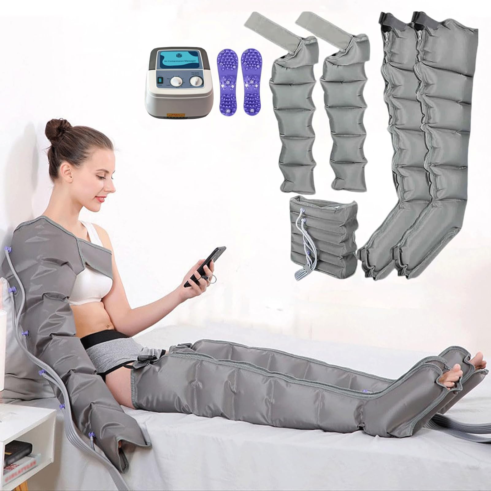 SXSLTSA Lymphatic Drainage Massager, Lipedema Legs Treatment, Recovery Boots, Calf Massagers for Pain and Circulation, Leg Circulation Stimulator