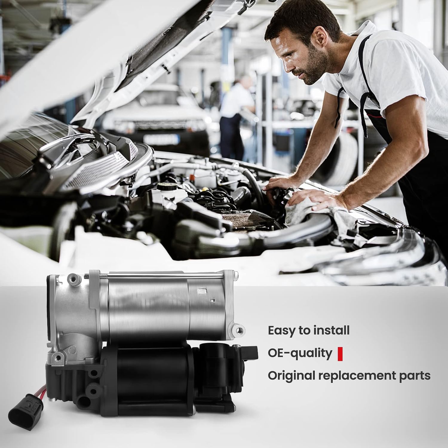 Vigor Air Suspension Compressor Pump Compatible with BMW 5 Series GT F07 F11 F11N and 7 Series F01 F02 F04 Car, OEM Number 37206789450, 37206864215, 37206794465