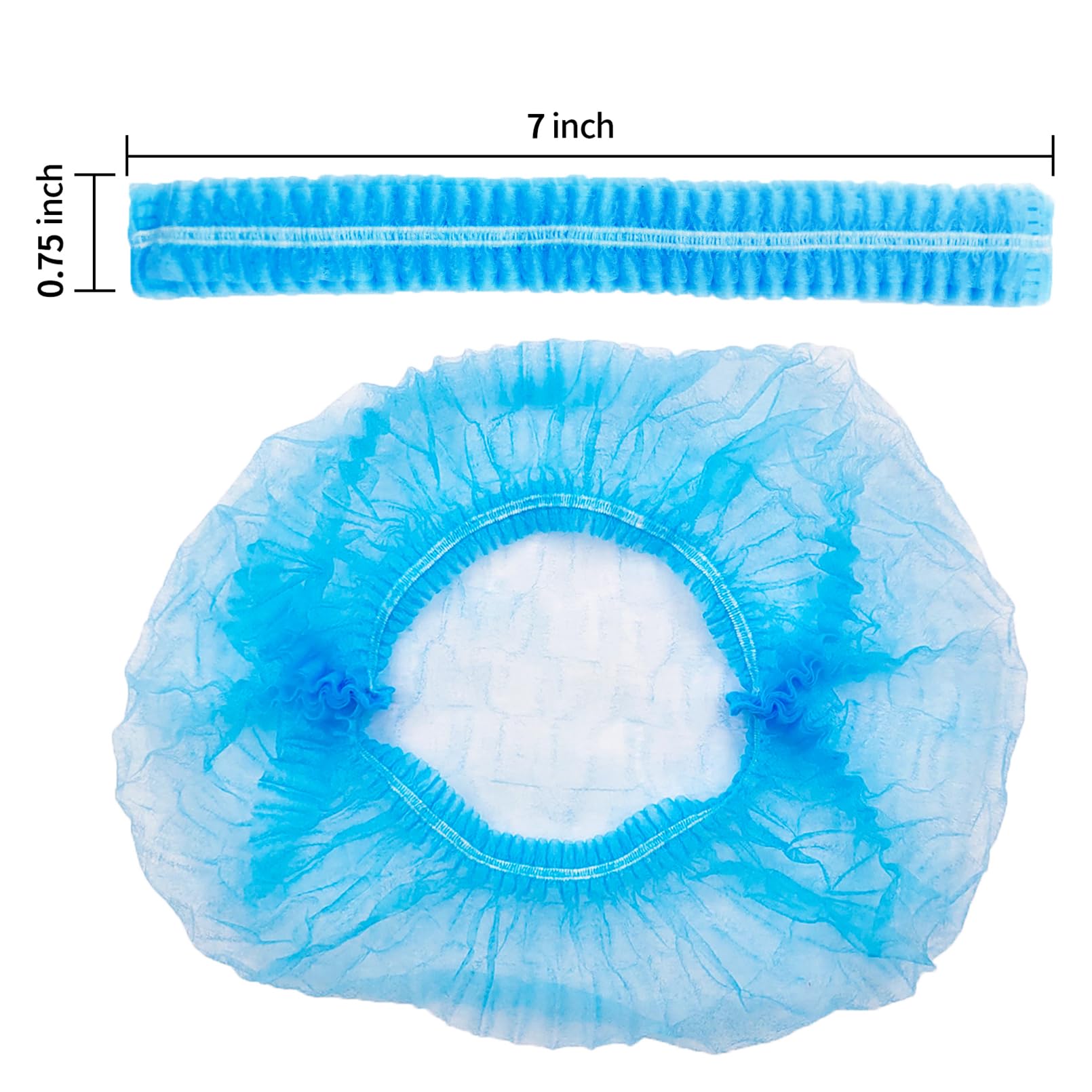 Lot de 100 filets à cheveux - 53,3 cm - En tissu jetable - Pour homme et femme - Avec bande élastique extensible - Noir