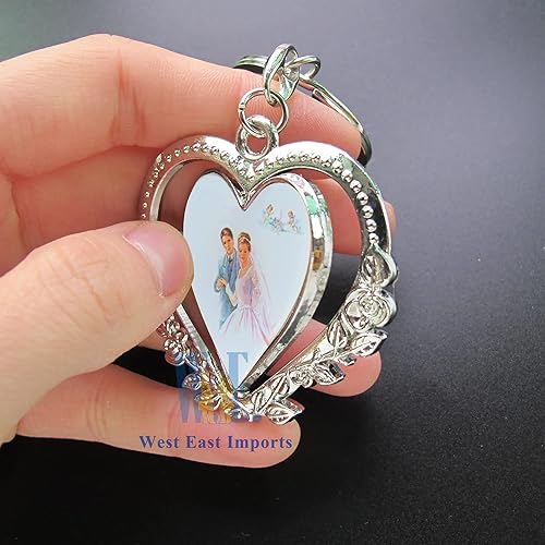 Miniatura 5 de WE Llavero de boda giratorio personalizado (12 piezas) – Llavero de metal térmico grabado/regalo personalizado de aniversario para invitados con