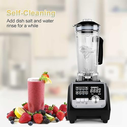 Miniatura 5 de OMMO Licuadora para cocina de 1800 vatios máximos, licuadora profesional de encimera con temporizador integrado, licuadora de alta potencia de 68