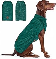 Vista 17 de KYEESE Suéter para Perros Grandes con Agujero para Correa Pullover Cálido con Hilo Reflectante Macho Tejido Grueso Elástico de Punto Abrigo