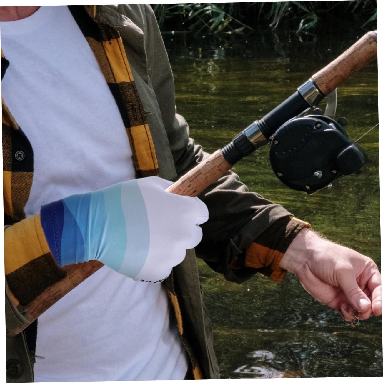UV Protection Fishing Gloves Half Finger Sun Gloves Anti-Slip Outdoor Mitts for Men Women Summer Hiking Camping