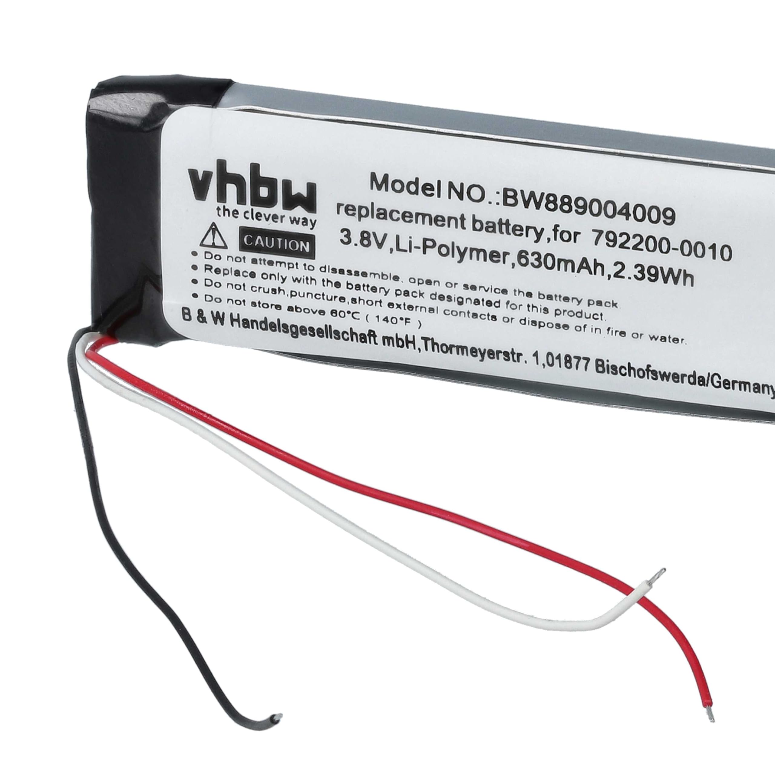 vhbw 1 x bateria do bezprzewodowych słuchawek dousznych Bose 792200-0010 (630 mAh, 3,8 V, Li-ion)