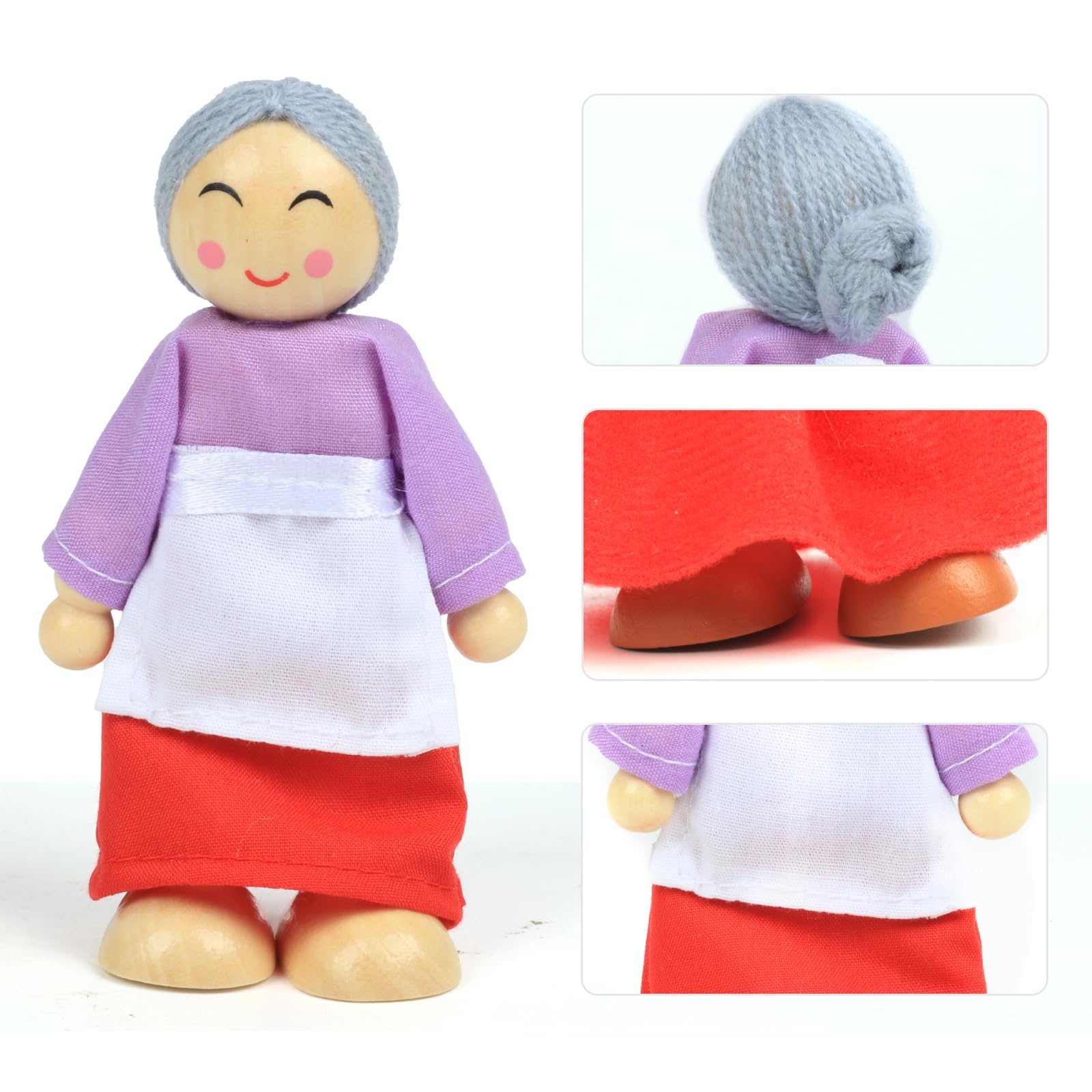Lifreer Doll House Figures, Wooden Dolls House People, Dolls House Accessories Sets of 7, Dolls House Furniture - Image 3