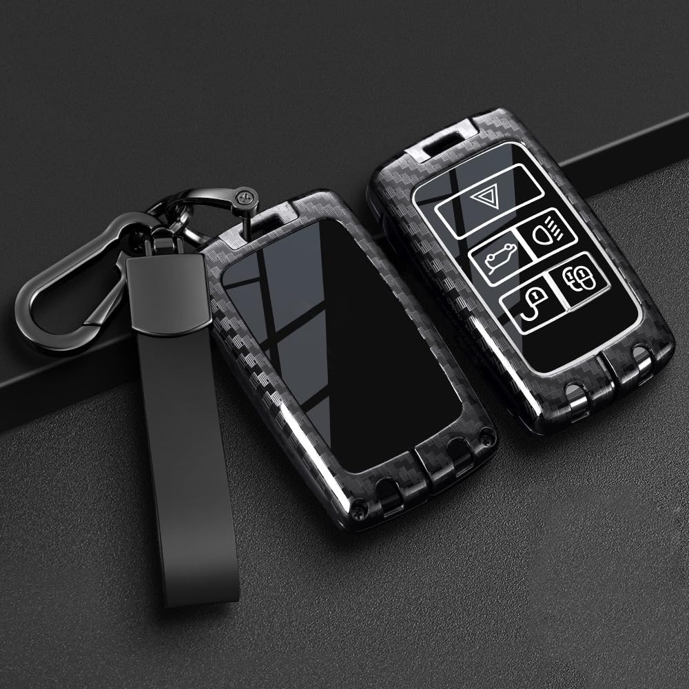 Coque de clé Land Rover Range Rover Sport 1 en carbone chic avec porte-clés luxe