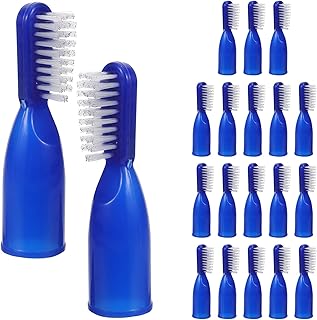 LALADEFIEE 20Pcs Mini Finger Toothbrushes Portable Compact Prison Oral Care Brushes Lightweight Plastic for Easy Cleaning ...