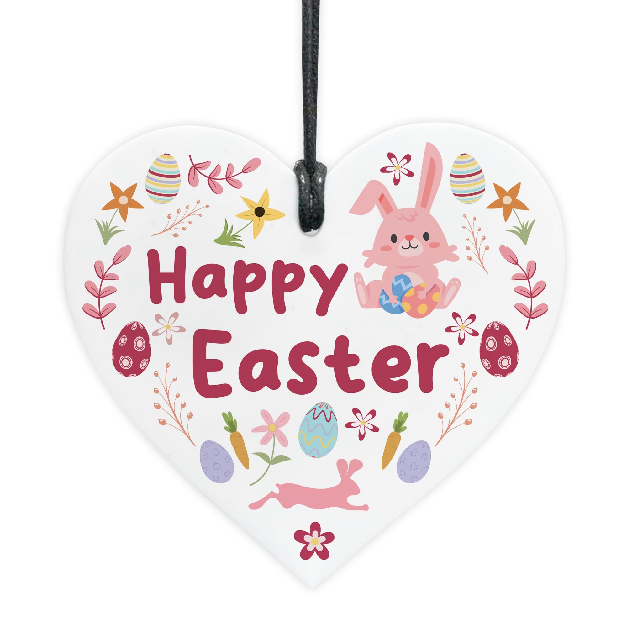 Red Ocean Easter Gift For Daughter Son Grandson Granddaughter Hanging Heart Easter Decoration Babys 1st Present First Plaque Keepsake