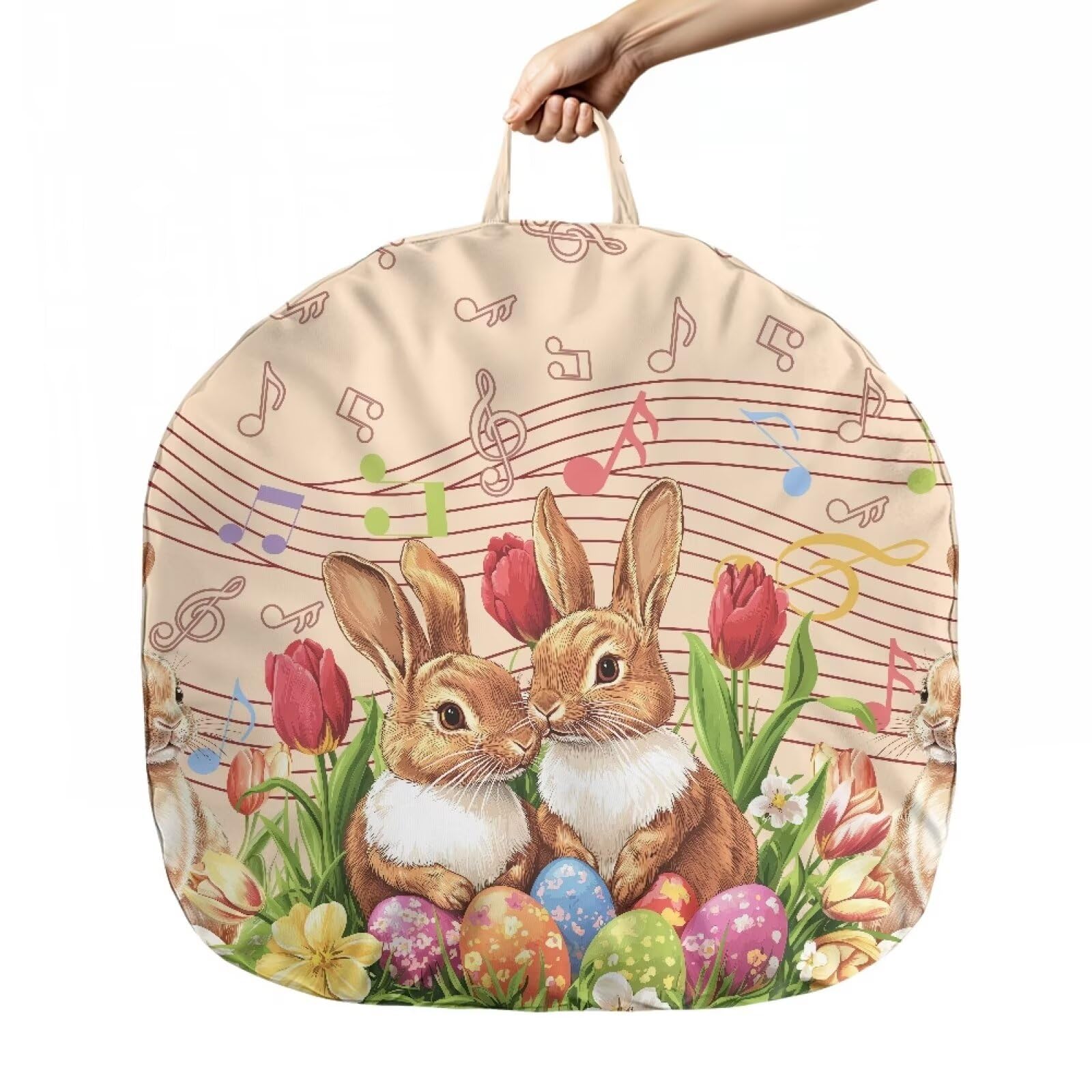 Sellikakes Rabbit Music Note Newborn Lounger Covers Infant Baby Lounger Covers Replacement Cover Sleeping Newborn Baby Nest Cover for 0-12 Months Baby Boys Girls