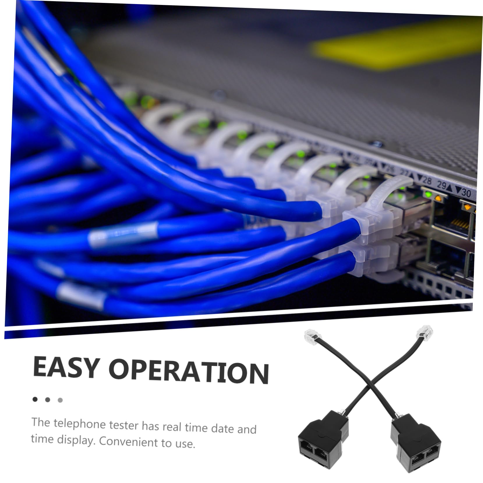 KICHOUSE Rj11 Adapter for Telephone Line Splitter Detachable Design Beige Cable