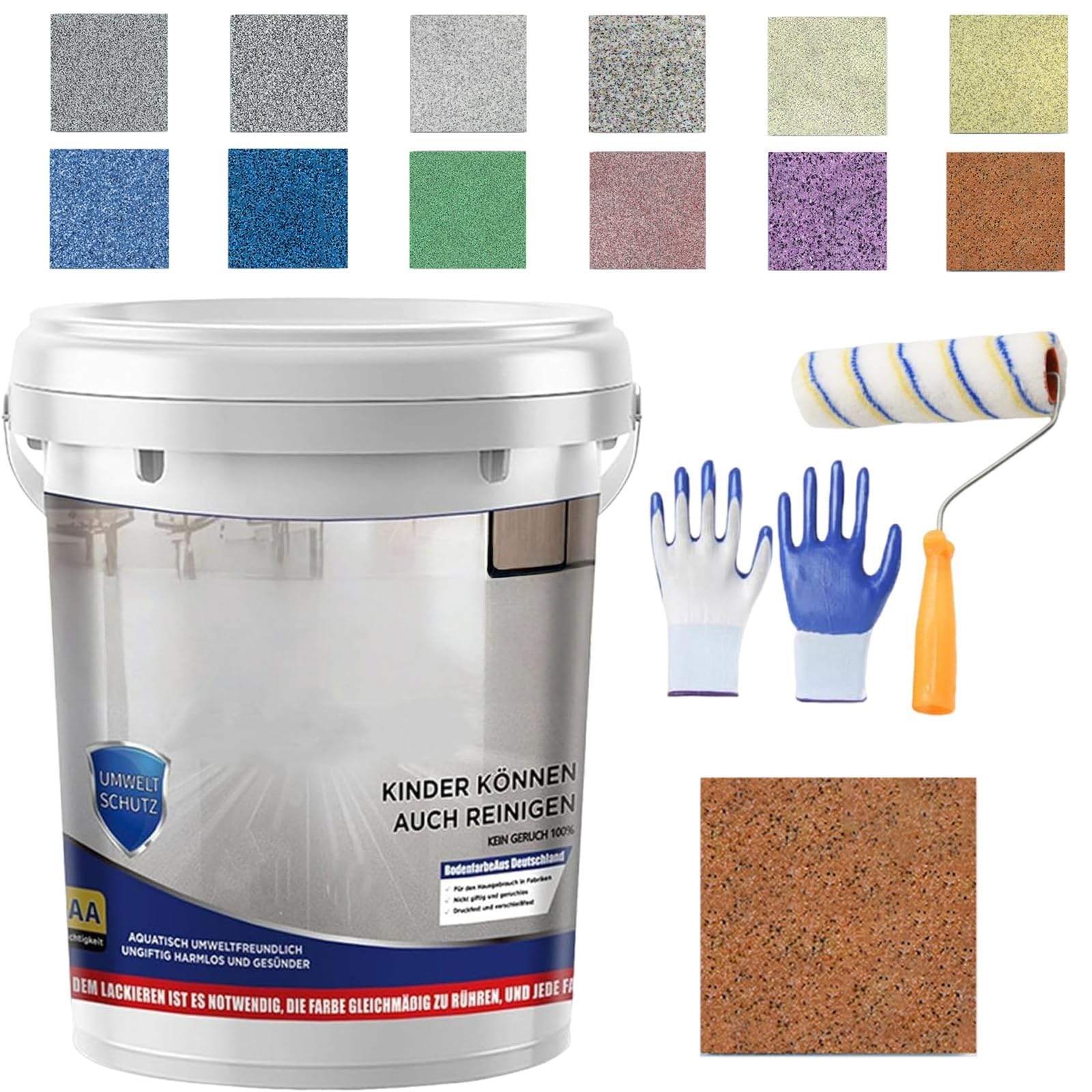 Upgrade Epoxy Coloured Sand Floor Paint, Louis Forest Epoxy Floor Paint for concrete, High Gloss Marble Effect Epoxy Floors Coating Self Leveling for Basement, Wood Floors, Garage, Outdoor (0.5kg