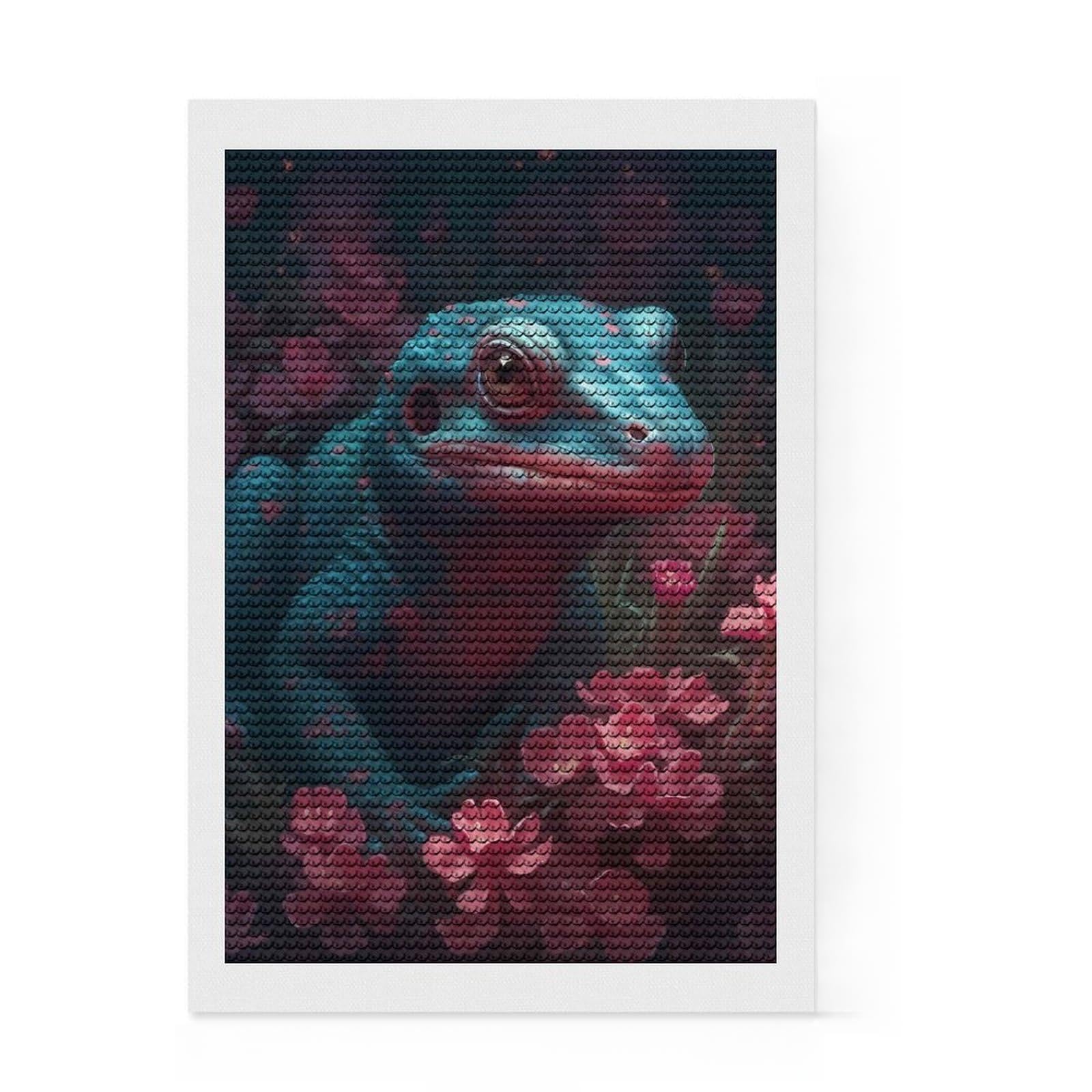 Junmoney Salamander Imaginative Diamond Painting Set 8"x12", Holiday Gift Idea, for Women, Easy Handmade Project, Vintage Style Decor