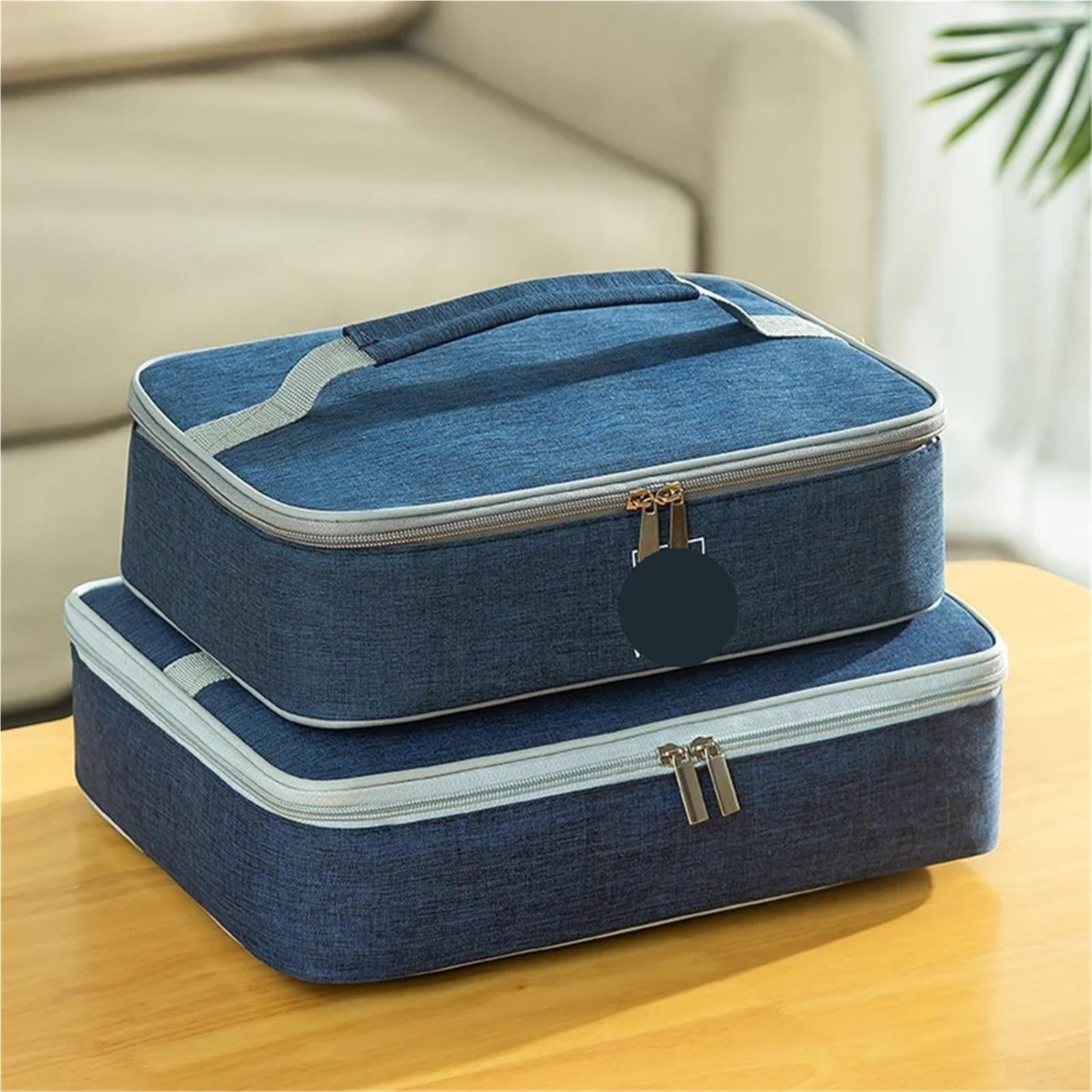 Bolsa térmica cuadrada for almuerzo, bolsa portátil for comida de Picnic, refrigerador aislado, caja Bento, 2 uds
