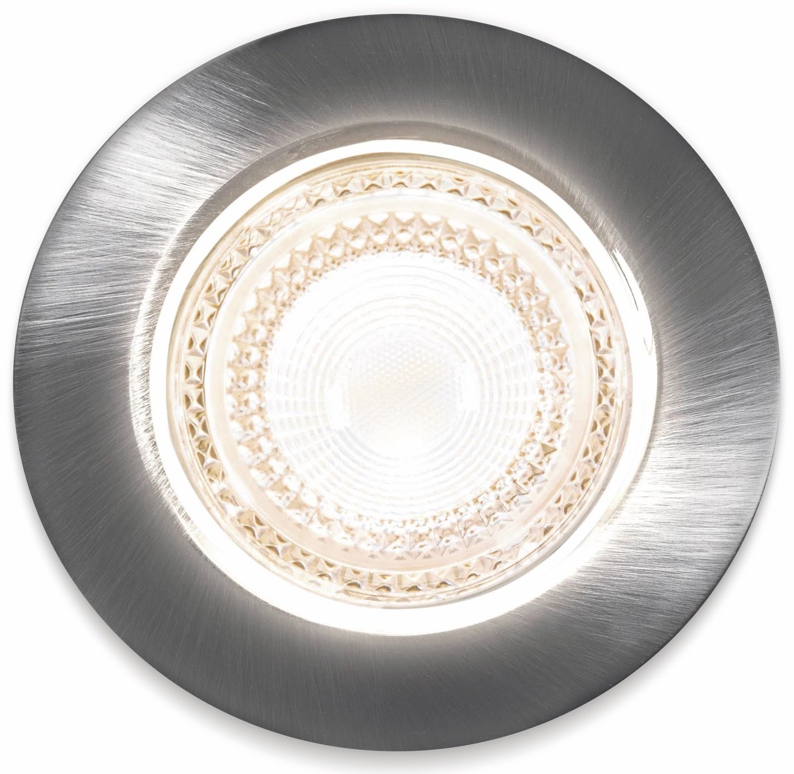 Heitronic 500593 Faretto LED Da Incasso Orientabile E Dimmerabile, IP44, 5.5W 460lm Bianco Caldo 3000K, Con 2 Mascherine Intercambiabili (Nichel E Nero) - 2