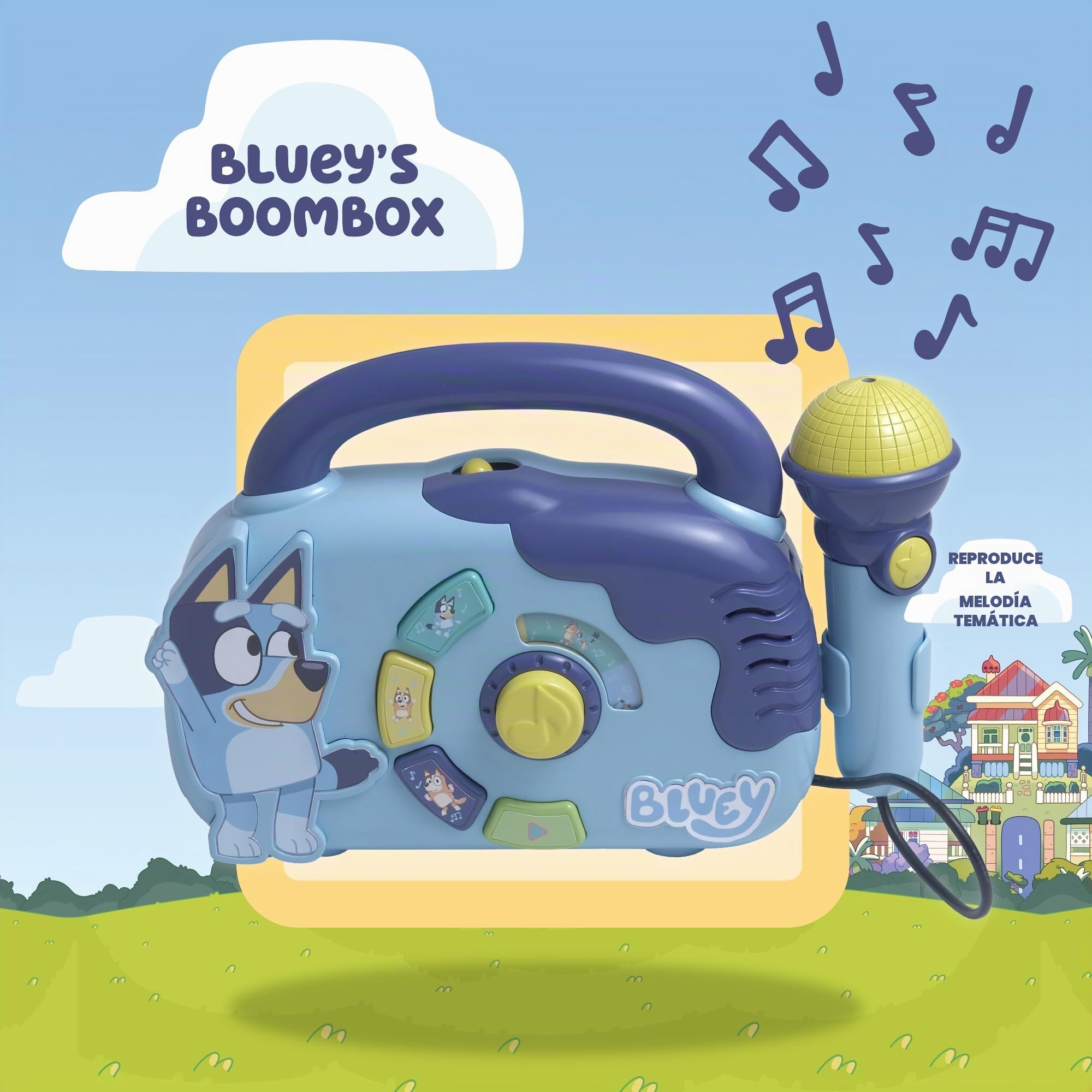 CYP BRANDS Bluey Boombox – Karaoké Avec Lumières Clignotantes, Micro Intégré, Poignée De Transport – Dès 3 Ans