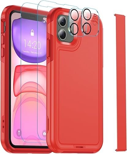 Funda a prueba de golpes para iPhone 11 [a prueba de polvo] [protección contra caídas de grado militar de 10 pies] [2 protectores de pantalla de
