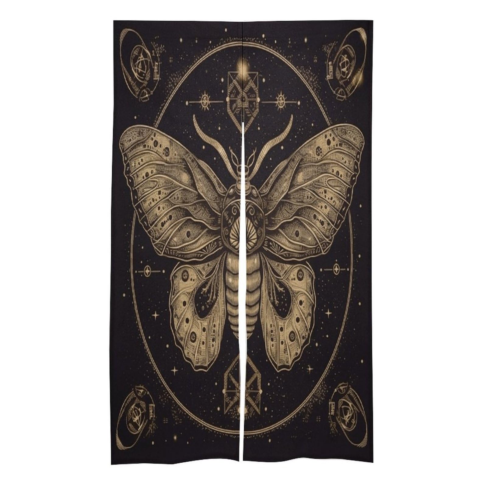 VstaDank Moth Noren Doorway Curtain Printed Window Treatment Door Tapestry Chinese Traditional Doorway Curtain Long Type Door Tapestry for Home Decoration