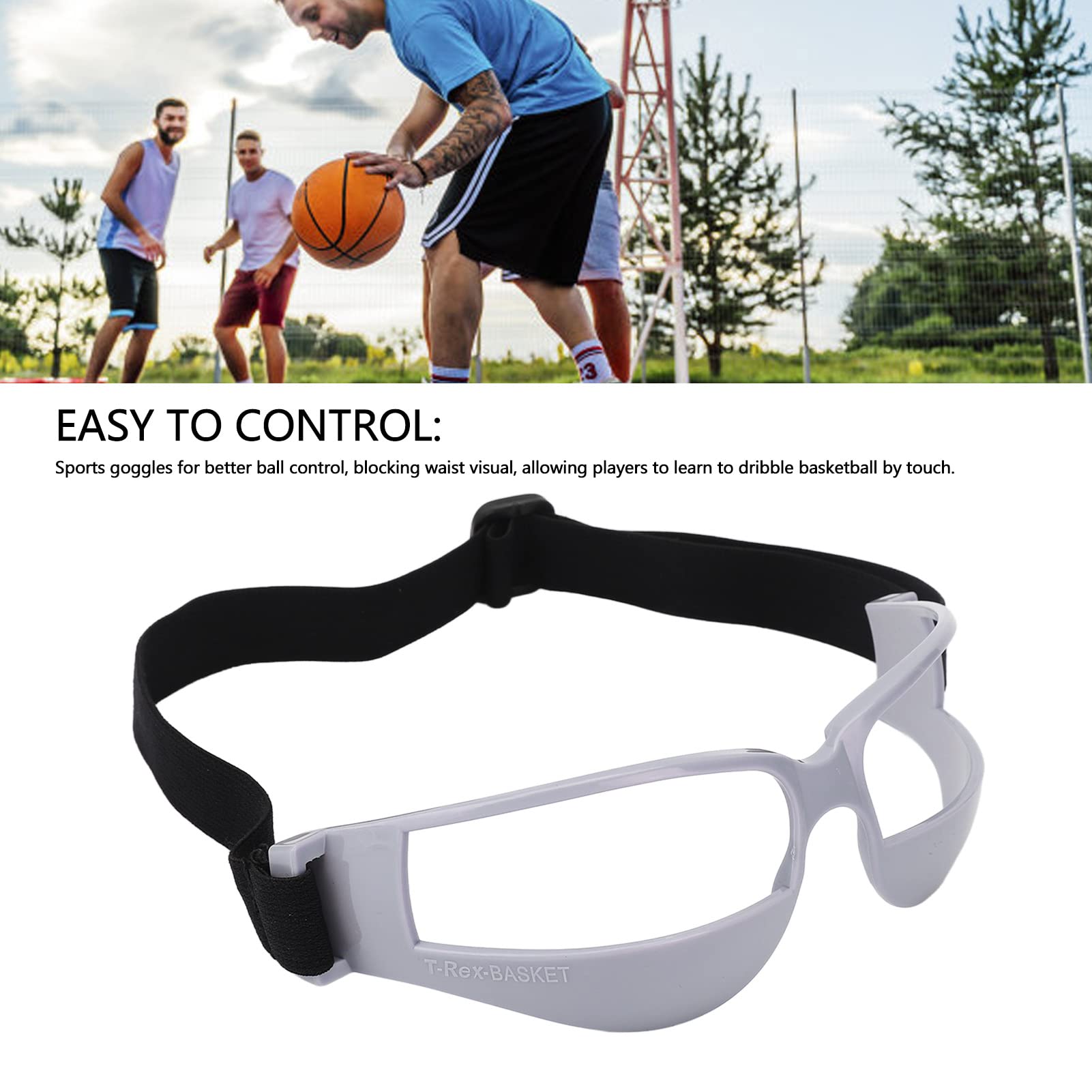 Saluaqui Basketball Dribbling Glasses, Adjustable Size Eye Sport Dribble Goggles, for Beginner for Hiking Running, Team Training Aid Sports Equipment for School