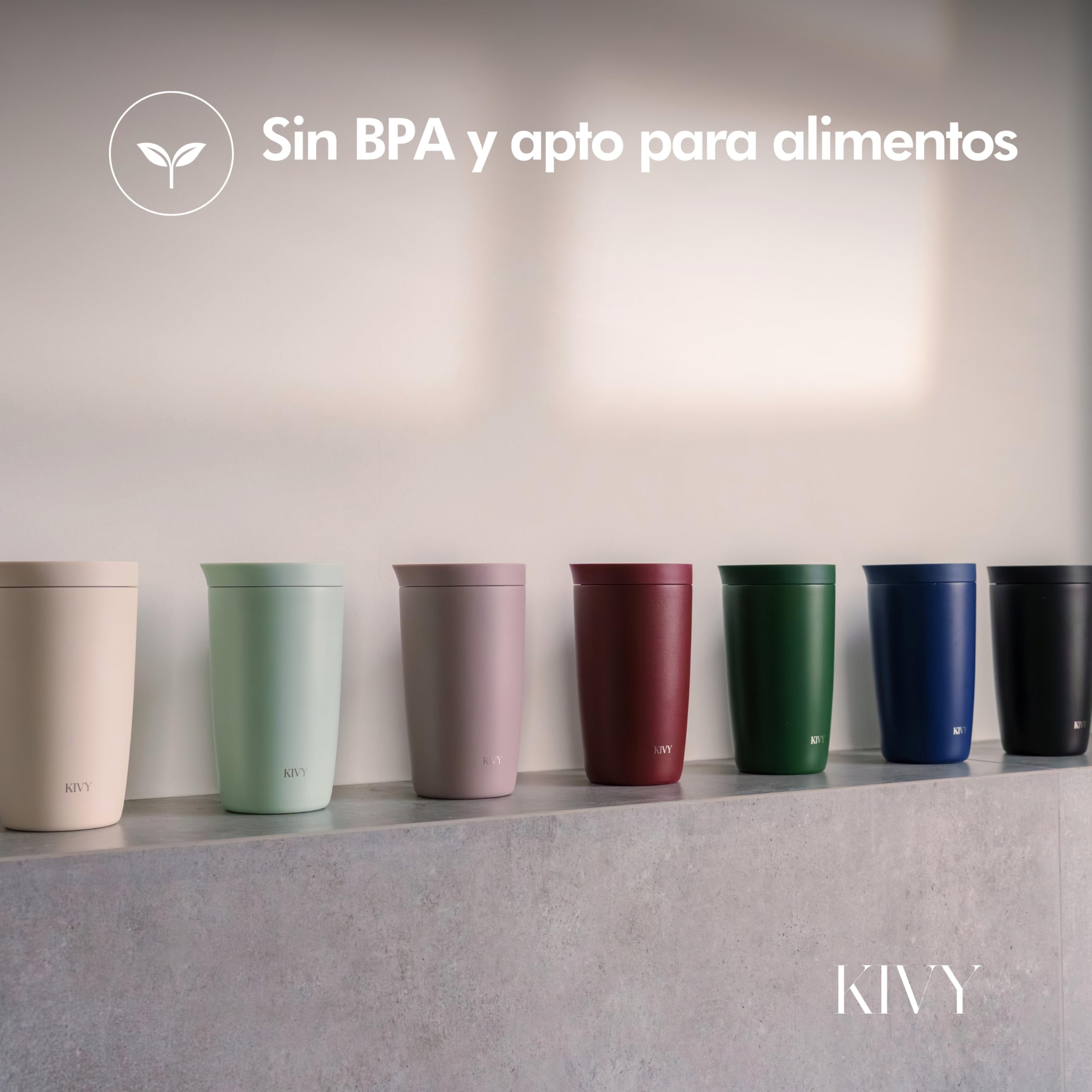 KIVY Termo de Café 350ml [CIERRE QUICK PRESS] - Vaso Termico - Taza Termica Llevar - Para Bebidas Frías & Calientes - Travel Mug - Sin BPA & A Prueba de Fugas - Doble Pared & Acero Inoxidable - Bleu — view 7