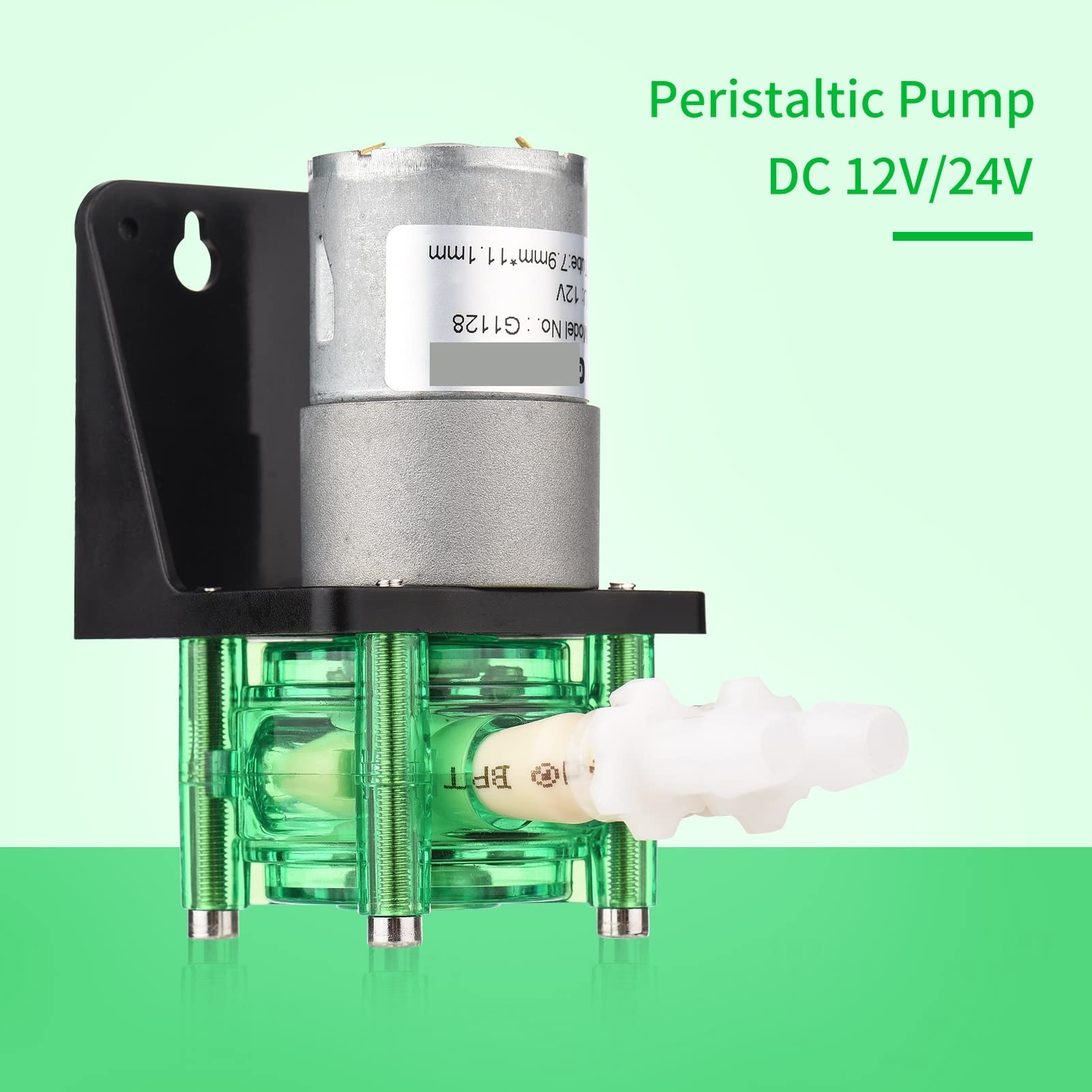 Bomba dosificadora de 12V/24V CC, bomba peristáltica, Mini bomba de líquido de agua, tubo BPT autocebante, 700 ml/min for acuario, laboratorio, estilo de Panel L ,Resistente A La CorrosióN(24V)