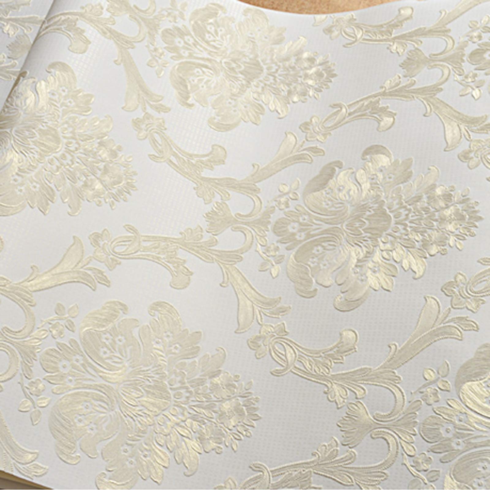 Carta da parati Carta Da Parati Autoadesiva Bianca European 3d Flowers Camera Da Letto Soggiorno TV Carta Da Parati TV, 0.53x3m / 0.53x6m / 0.53x9m (Size : 0.53X6M)