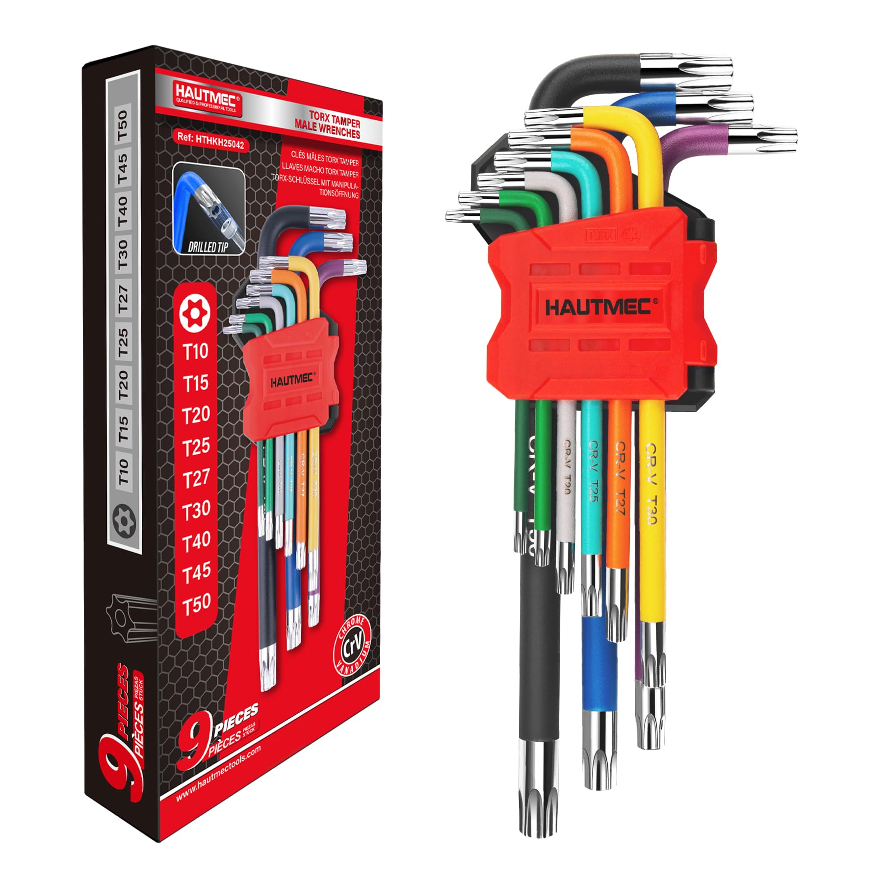 コレット　A&C MAX セット HAUTMEC 9PCS Torx Star Key Set, T10-T50 Star Allen Wrench with