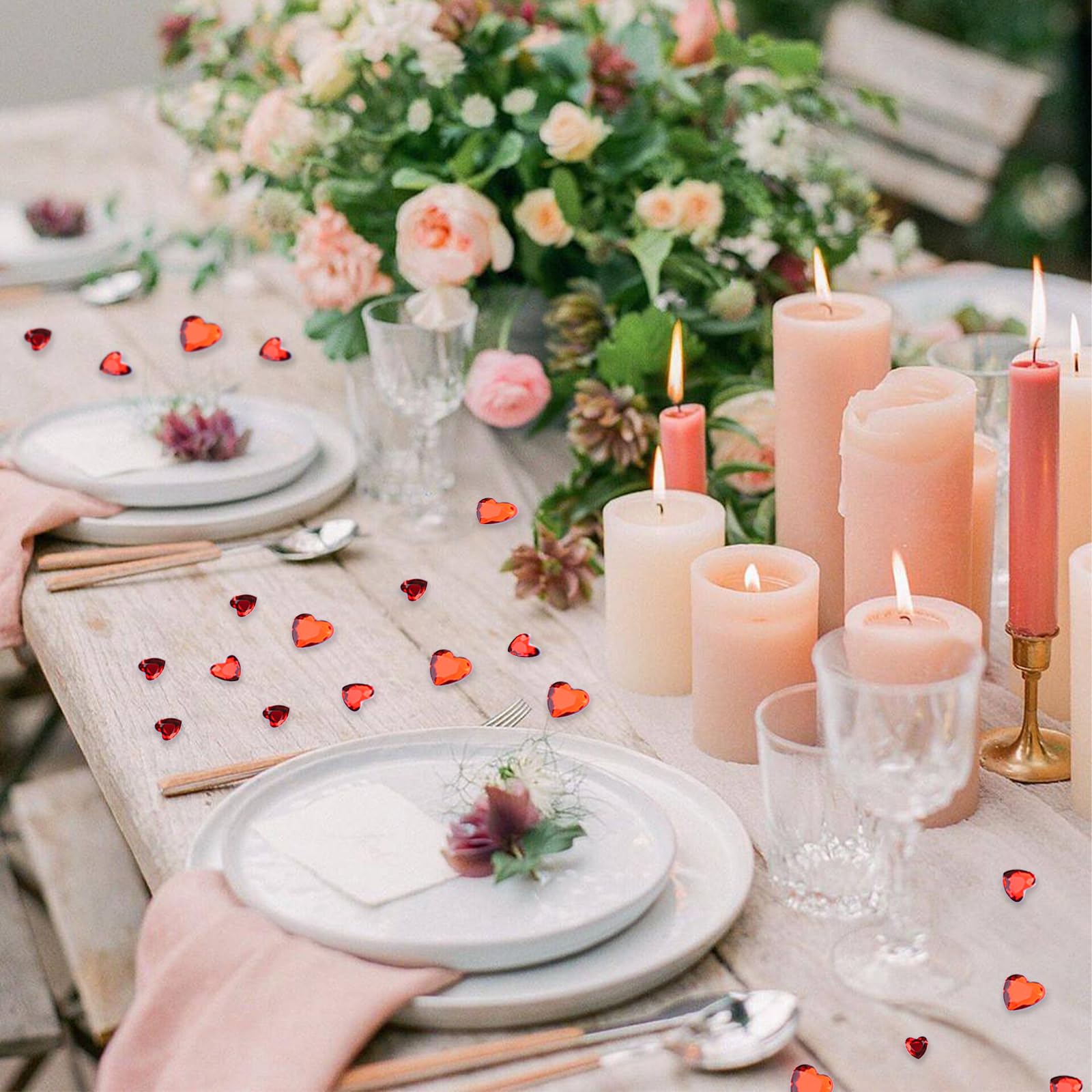 Roségold Herz-Konfetti 10 Mm – Metallfolie Für Tischdekoration | Für Hochzeit, Geburtstag, Party