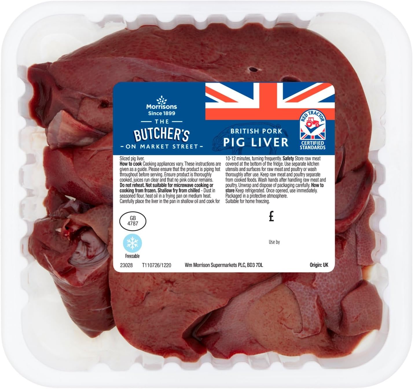 Morrisons British Pigs Liver (0.25kg - 0.55kg, typically 0.4kg)