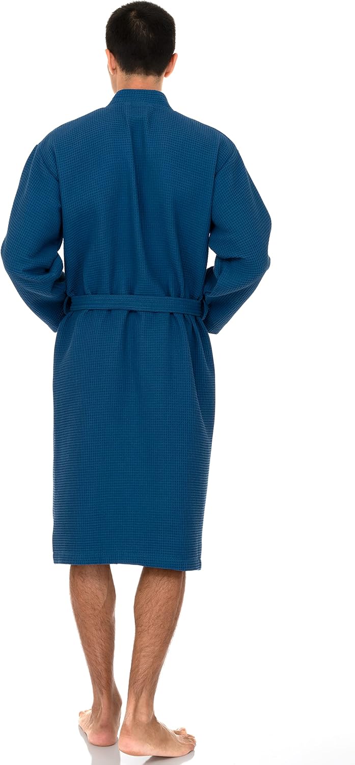 TowelSelections Mens Waffle Robe Spa Kimono Bathrobe Lightweight Shower Bath Robe for Men XS to 2X - Image 2