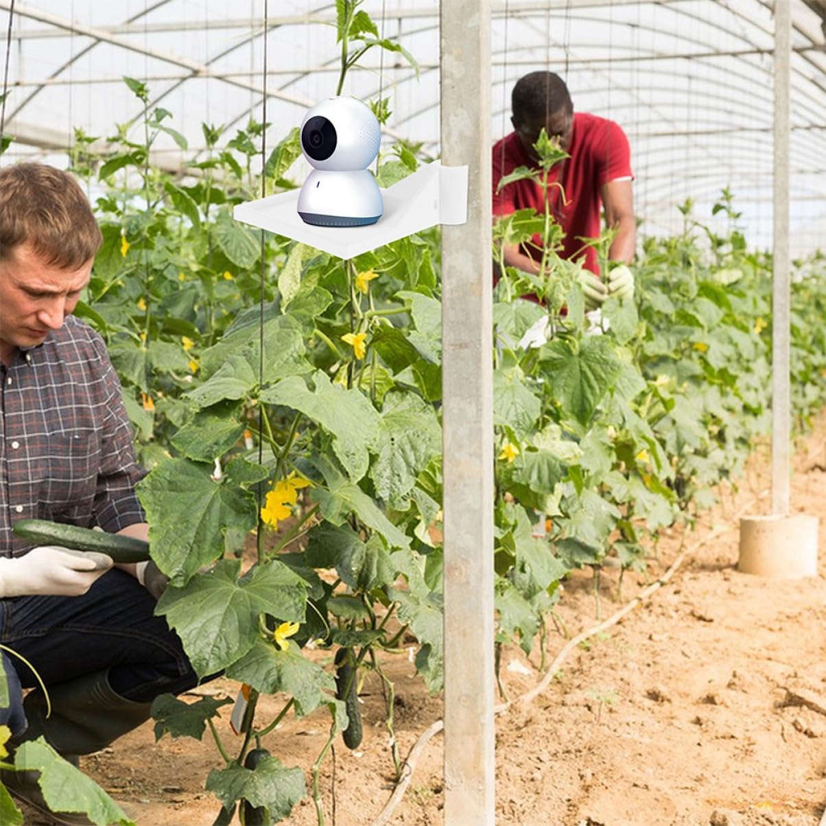 2 Mensole Angolari HJIAMA Per Tenda Coltivazione | Plastica Bianca | Per Fotocamere, Igrometri, Vasi | Design A Rombo