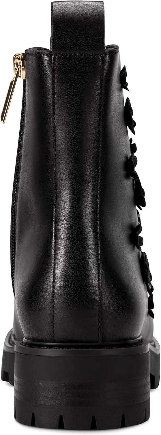 KARL LAGERFELD womens Mela Fleur Combat Boot With Flower Embellishments - Image 3