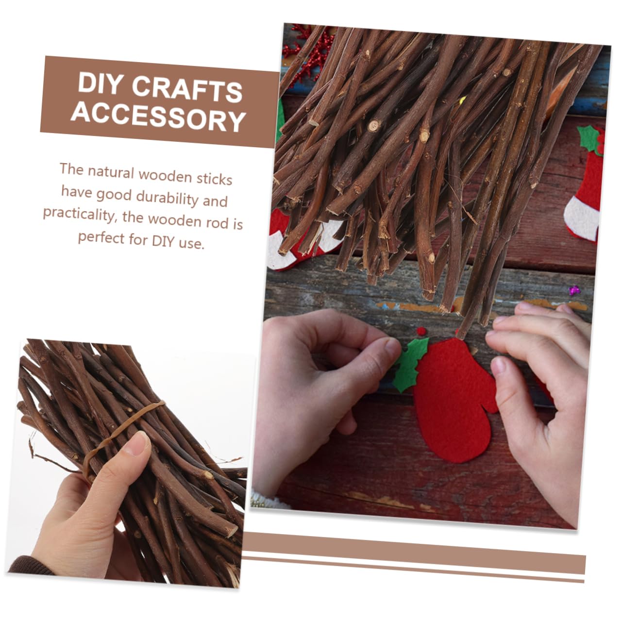 50pièces Bâtons De Bois Pour Artisanat Lot De Naturel Séché Accessoires De Bricolage Décoration Photo
