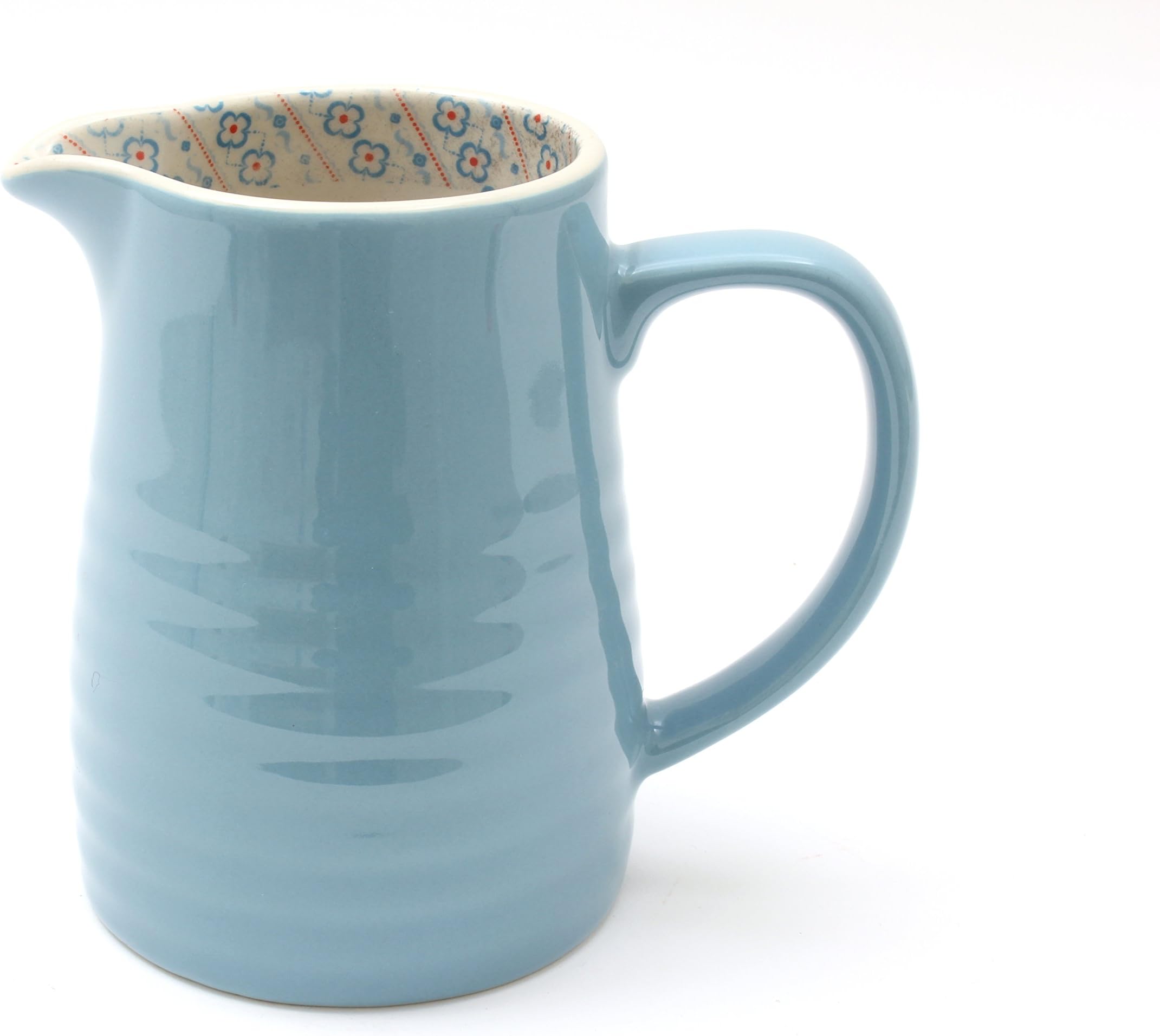 600 ml Stoneware Paisley Jug, Blue