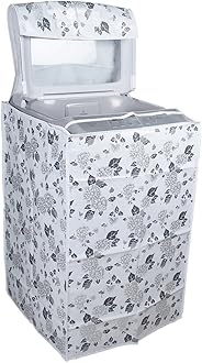 Classic® Top Load Washing Machine Cover Suitable for LG 8 Kg, 8.5 Kg, 9 Kg, 9.5 Kg, 10 Kg (63cmsX63cmsX93cms, Half White & Grey)
