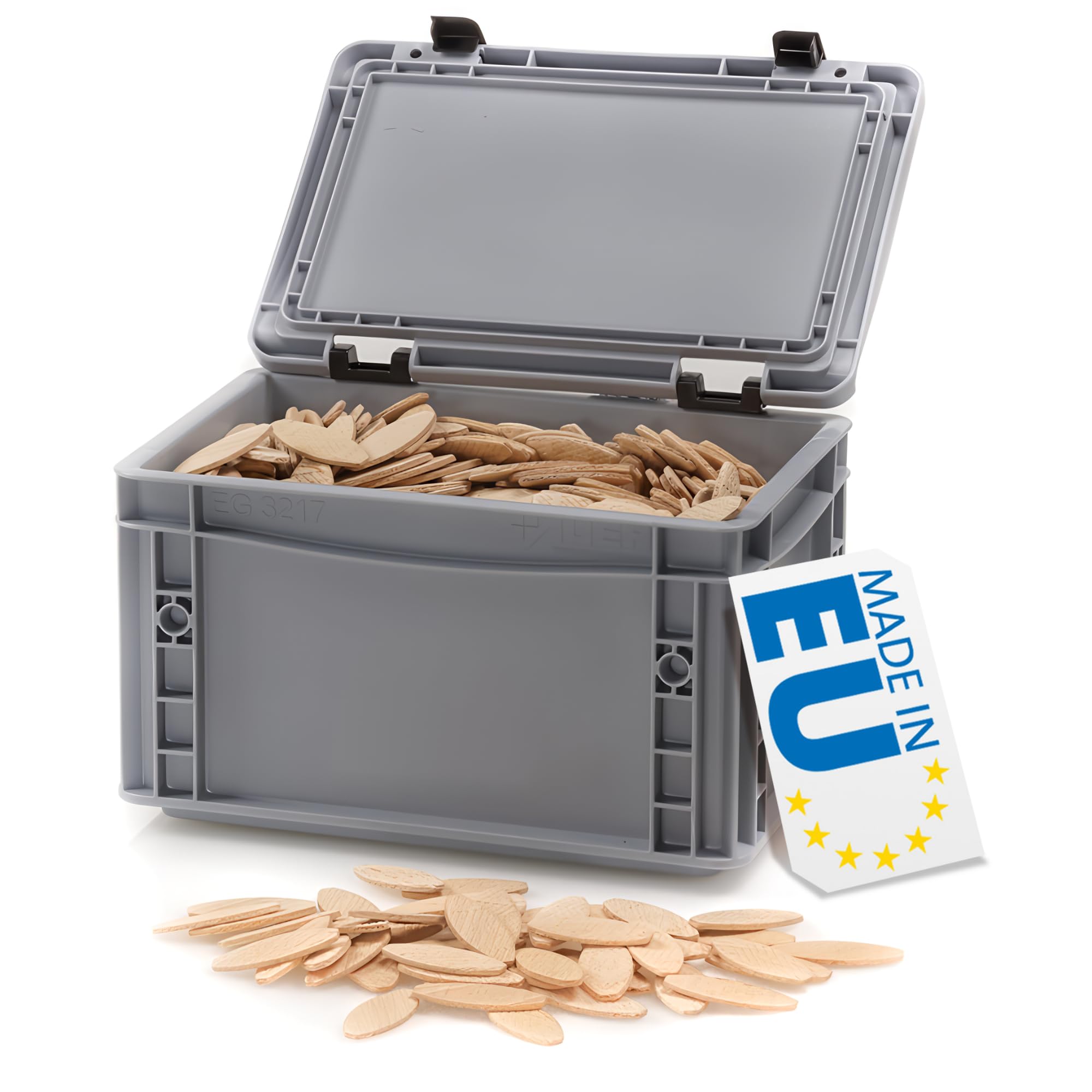 Tasselli legno numero 20 WFix | 1000 pezzi | Tasselli in scatola Eurobox | Compatibile con lamellatrice e fresatrice per legno | Attrezzi fai da te