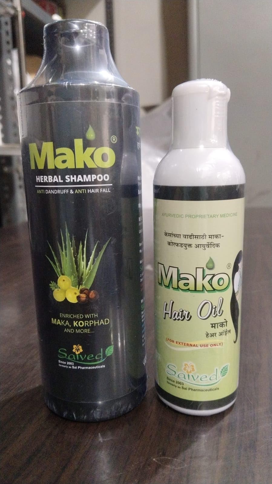 Mako Herbal Hair Care Combo Set, Anti-Dandruff Shampoo 200 ml and Hair Oil 100 ml, Ayurvedic Formula with Natural Extracts