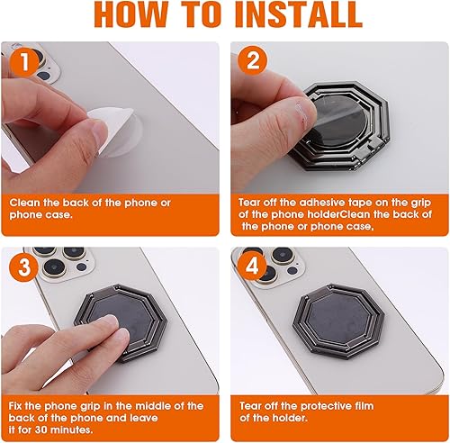 Miniatura 6 de cobee Soporte de anillo para teléfono celular, soporte de dedo, rotación de 360, agarre trasero de metal, soporte plegable para teléfono celular,